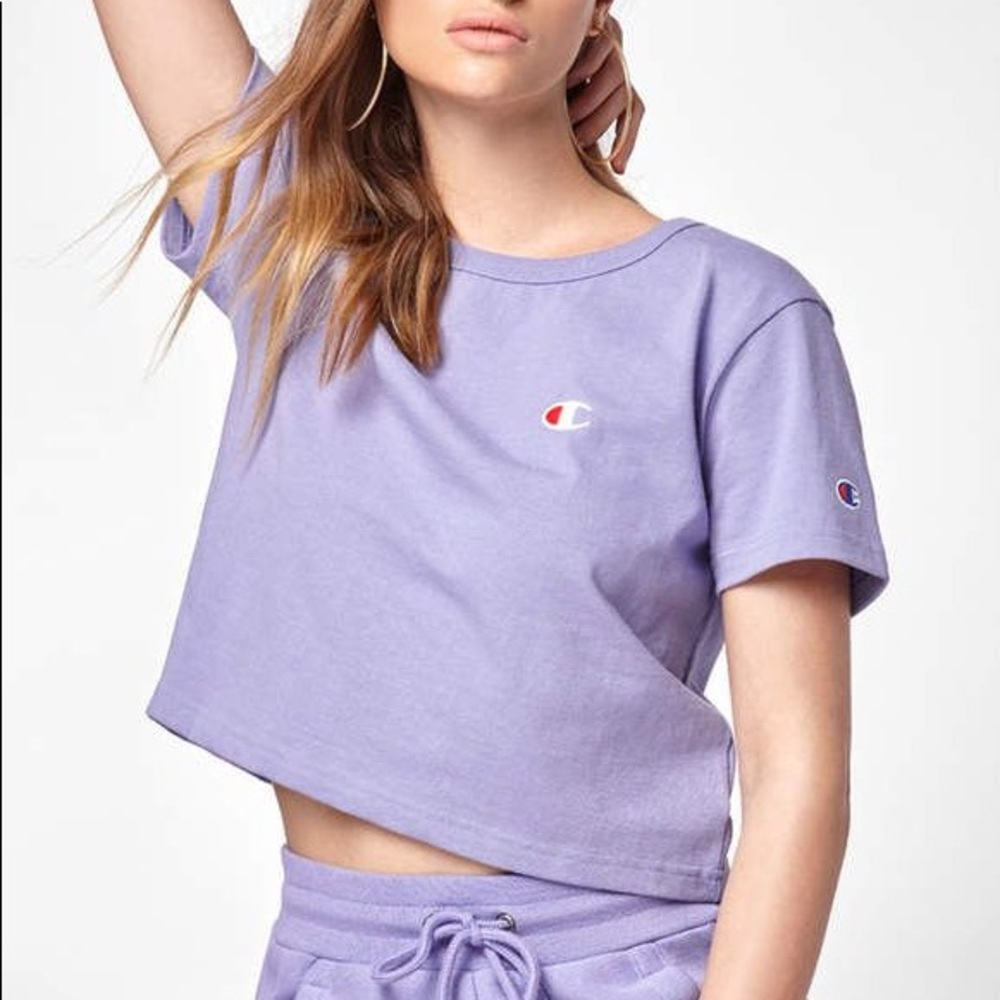 Champion heritage lavender crop tee shirt